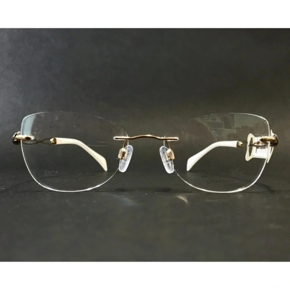 Line Art by Charmant Eyeglasses Frames XL2147 GW Titanium Gold Rimless 51-17-135